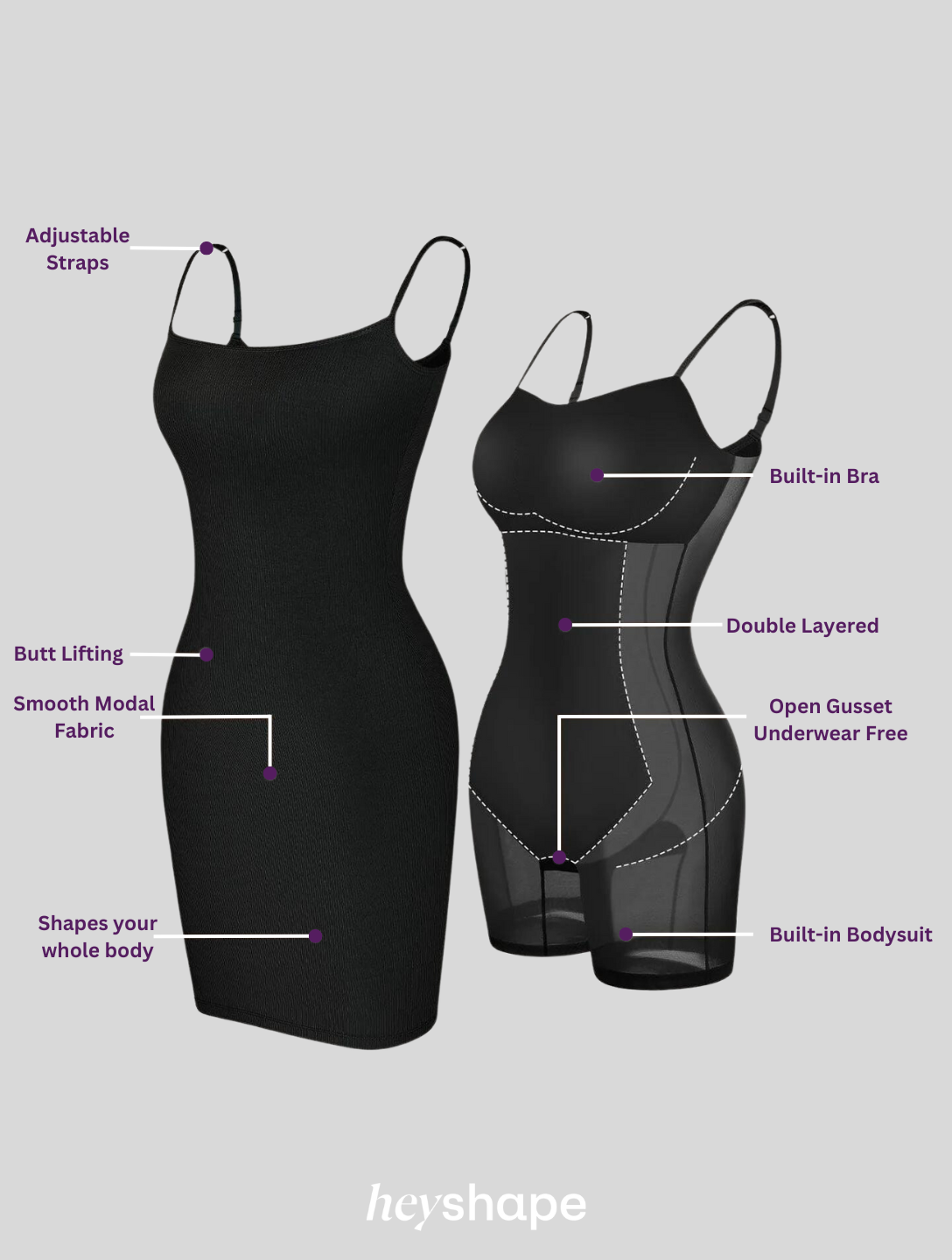 Sommer Shapewear Slip Mini Kleid