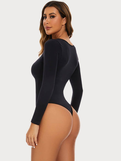 Body Scoop Langarm Thong Bodysuit